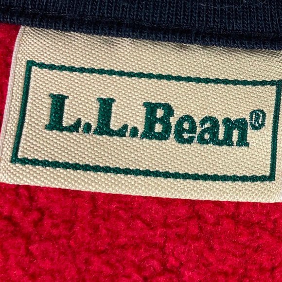LL Bean Large 12 14 Jacket Coat Blazer Red Black Fleece Silver Buttons Pockets - Picture 4 of 5